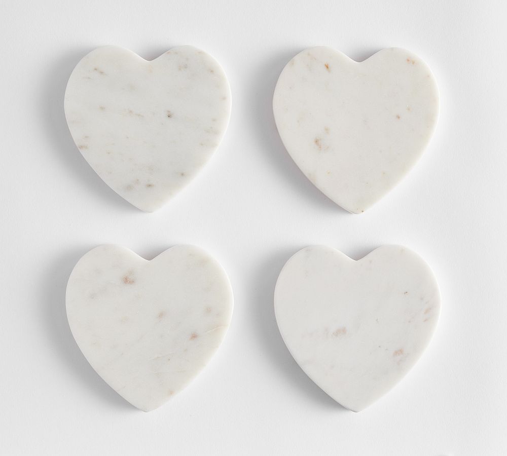 Marble Heart Coasters - Set of 4 | Pottery Barn (US)