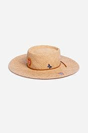 ADARA EMBROIDERED BOATER HAT | Johnny Was