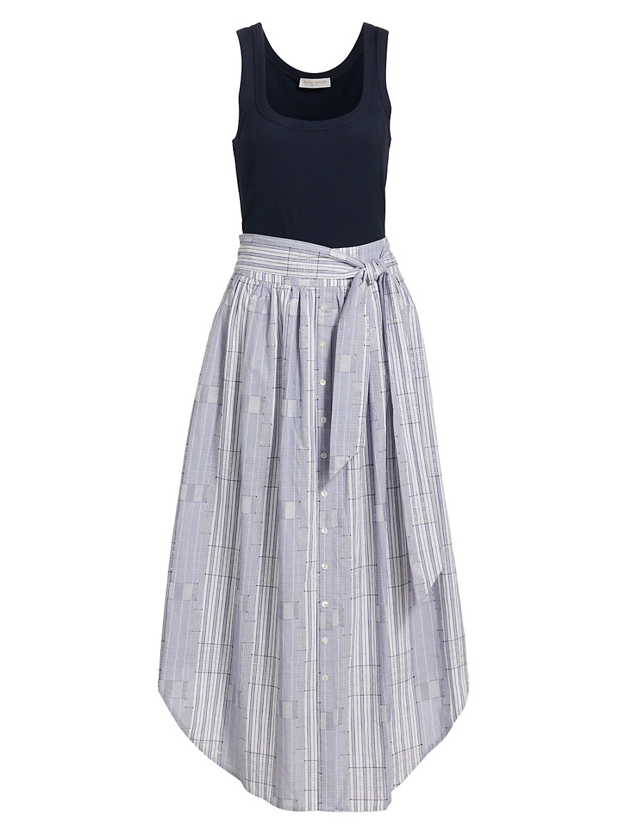 Women's Aralyn Patch Tank Midi-Dress - Navy Patchwork - Size XXS | Saks Fifth Avenue