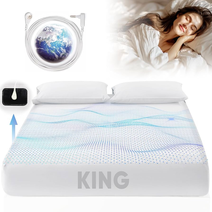 Grounding Sheets King Size, 95% Organic Cotton + 5% Pure Silver Fiber, Grounded Sheet Earth Conne... | Amazon (US)