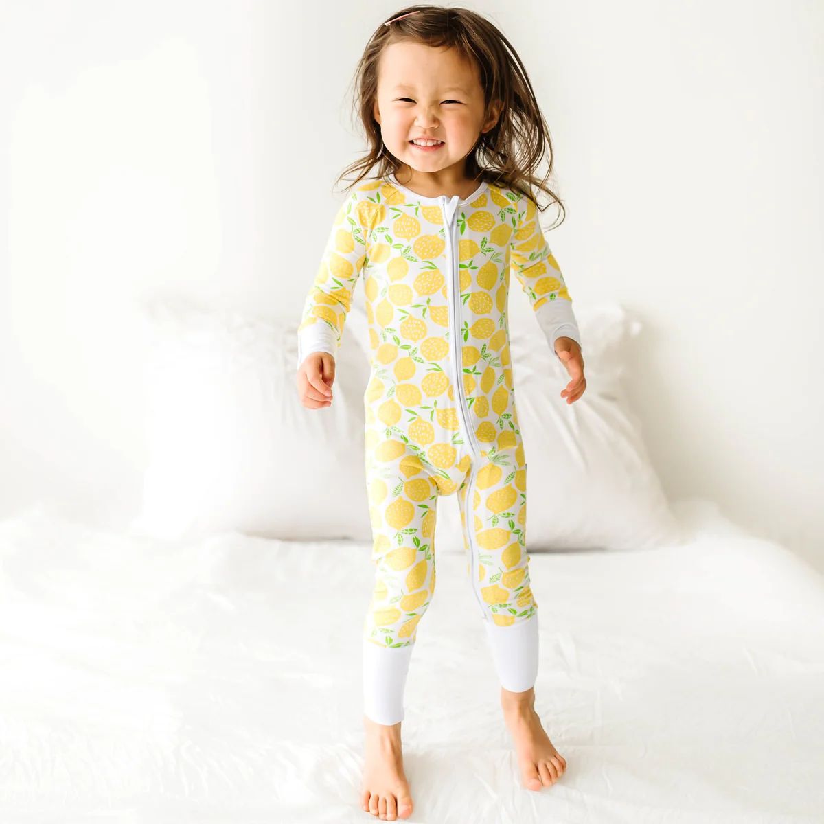 Lemons Bamboo Viscose Zippy | Little Sleepies