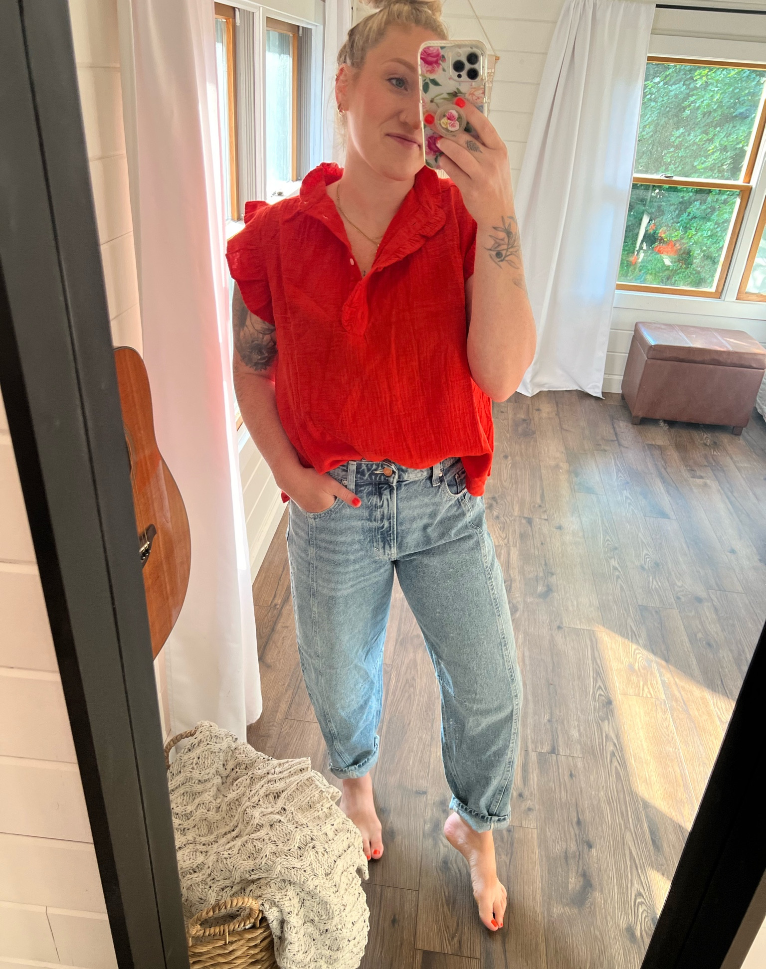 Obsessed!!  Barrel jeans at a great price and the cutest summer top! 

#LTKFindsUnder50 #LTKSeasonal #LTKStyleTip