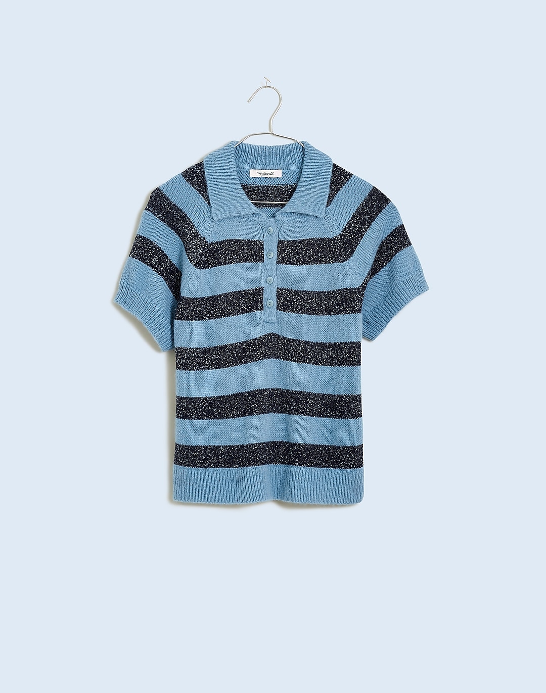 Raglan Polo Sweater Tee in Stripe | Madewell