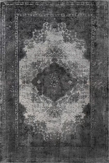 Light Gray Faded Medallion Area Rug | Rugs USA