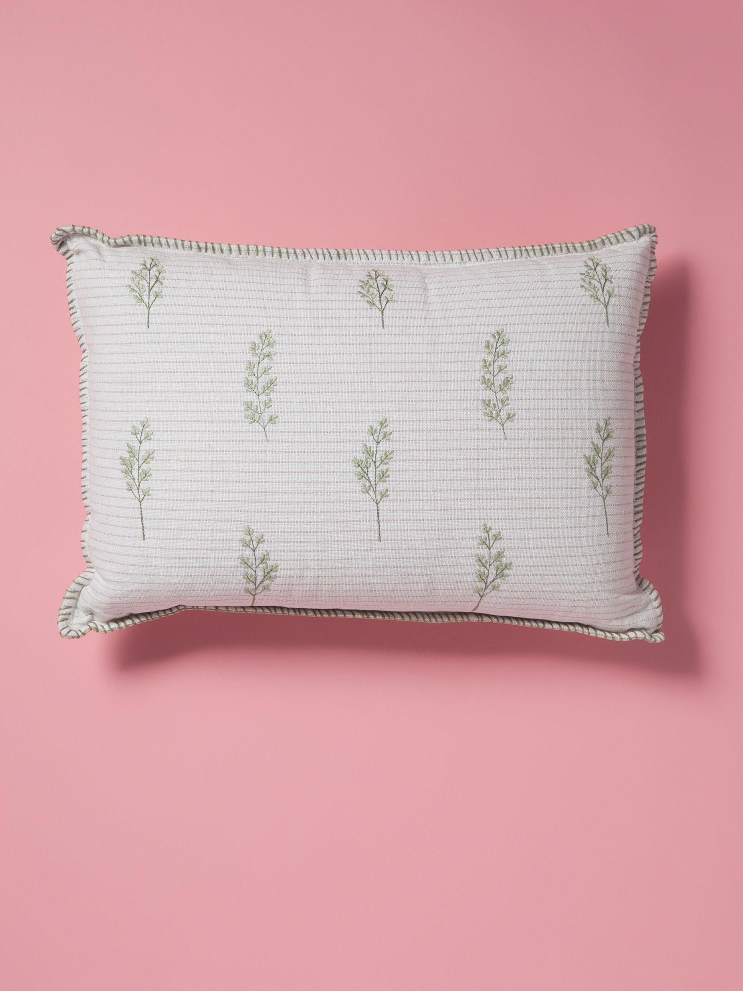 Made In India 14x20 Embroidered Fern Patterned Pillow | Living Room | HomeGoods | HomeGoods