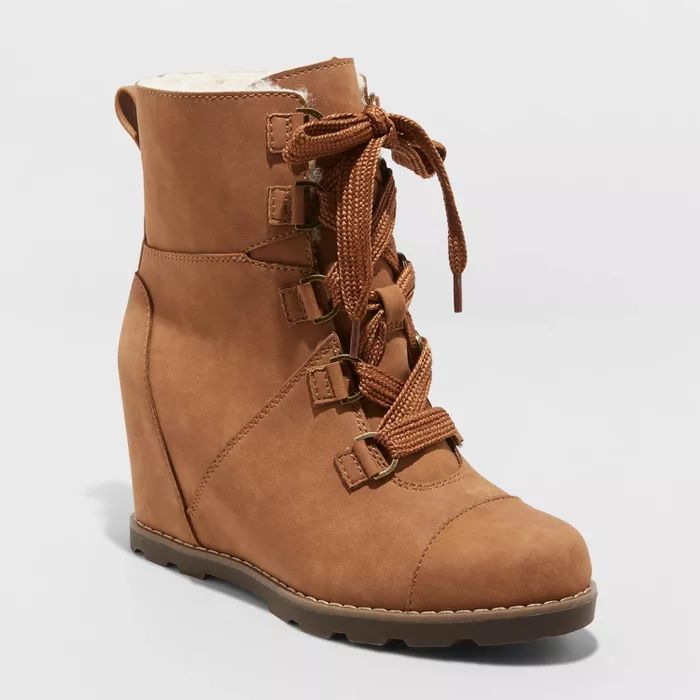 Women's Katherine Lace-Up Wedge Fashion Boots - Universal Thread™ | Target