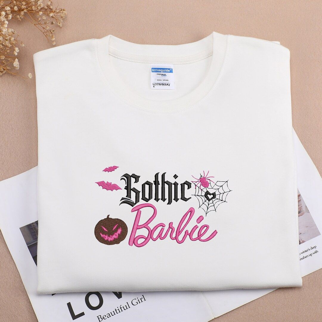 EMBROIDERED Halloween Barbie Custom Sweatshirt Gothic - Etsy | Etsy (US)