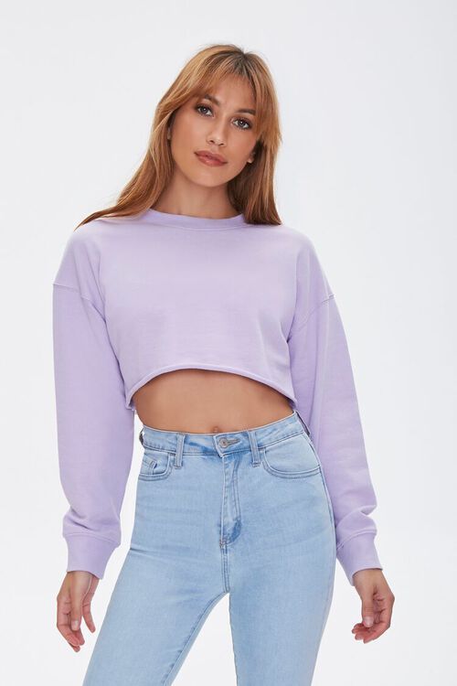 Raw-Cut Long Sleeve Crop Top | Forever 21 (US)