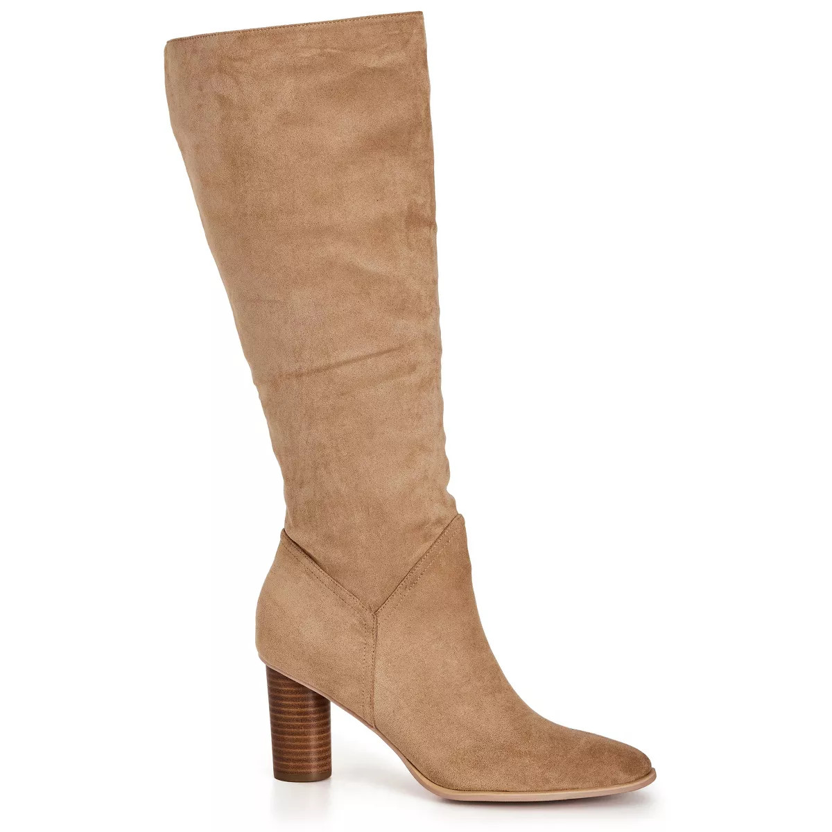 Women's Wide Fit Impact Knee Boot - Beige | CITY CHIC | Target