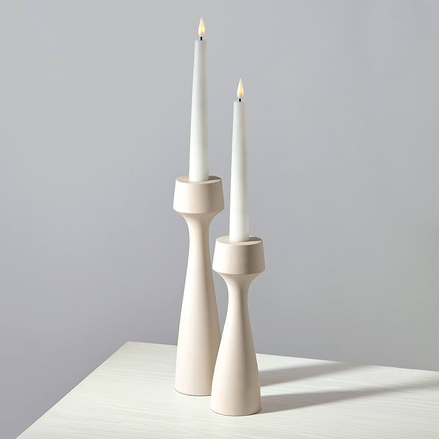 LampLust Tall Modern Candle Holders for Taper Candlesticks - Set of 2, Chic Matte Finish, 7 and 9... | Amazon (US)