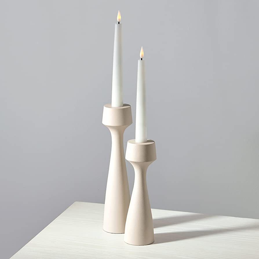 LampLust Tall Modern Candle Holders for Taper Candlesticks - Set of 2, Chic Matte Finish, 7 and 9... | Amazon (US)