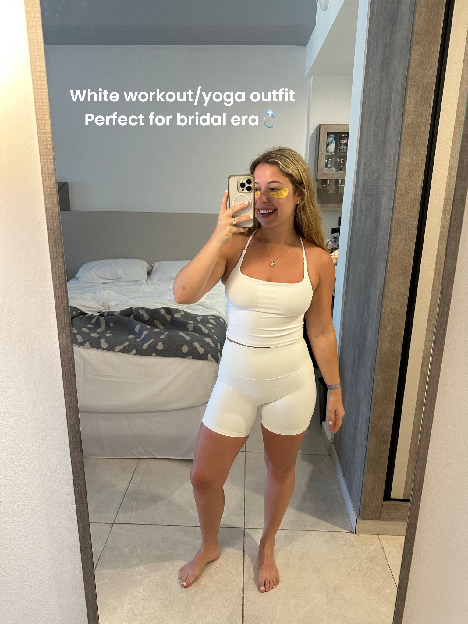 White workout or yoga outfit! Perfect for bridal era 💍

#LTKfitnessgoals #LTKWedding #LTKootd