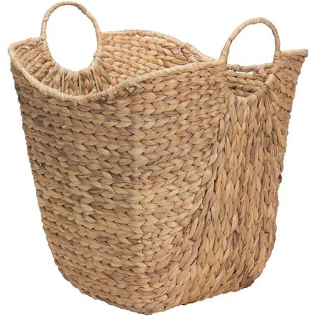 Household Essentials Tall Water Hyacinth Wicker Basket with Handles | Walmart (US)