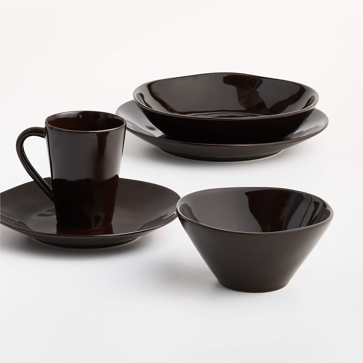 Marin Deep Brown Stoneware Cereal Bowls, Set of 8 + Reviews | Crate & Barrel | Crate & Barrel