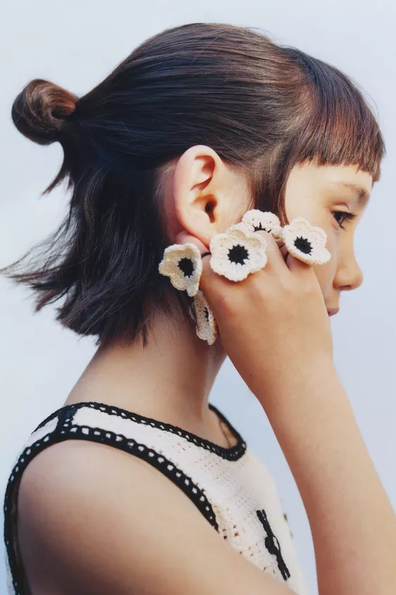 FLORAL CROCHET KNIT TOP | Zara US