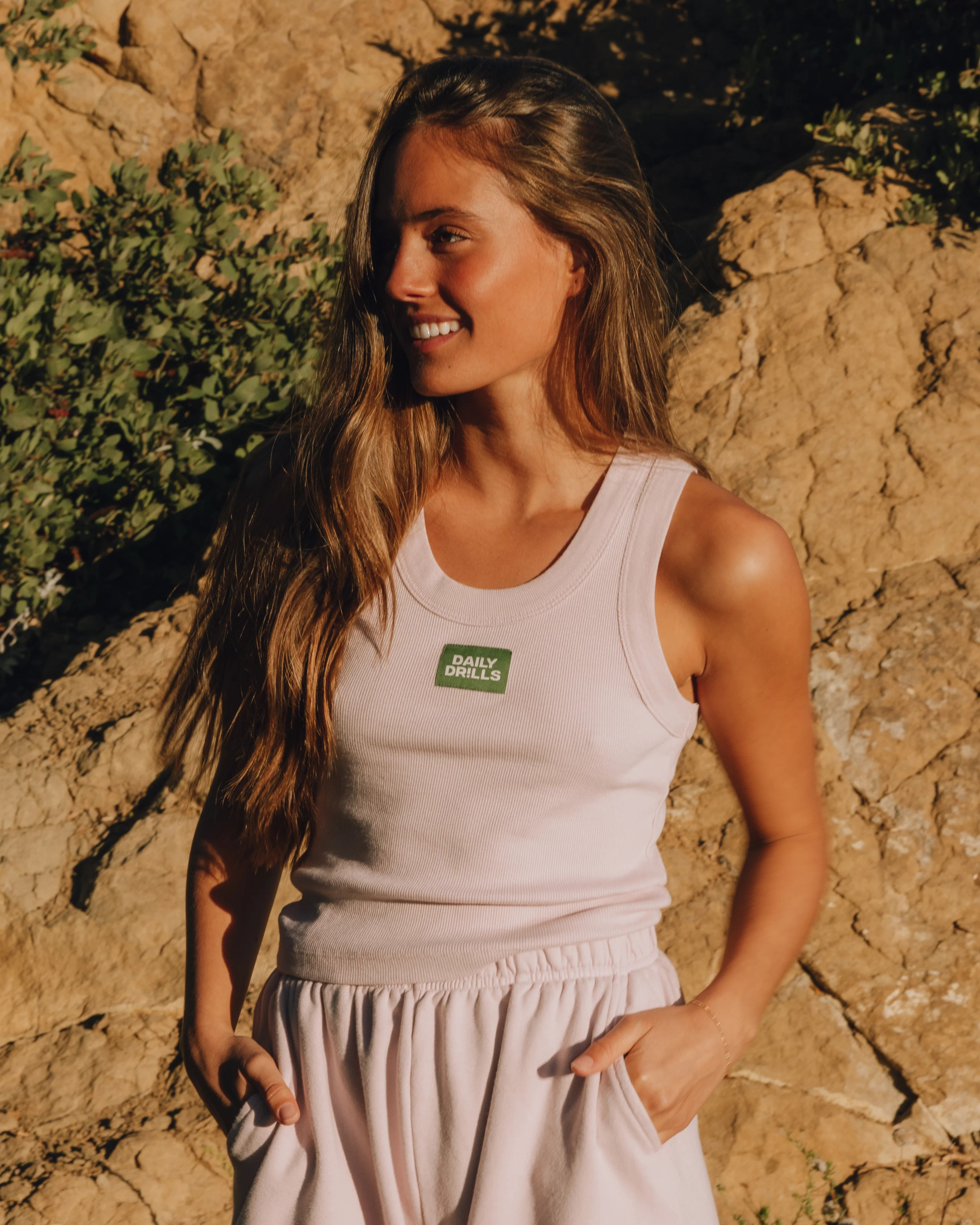 Logo Ribbed Tank | Daily Drills