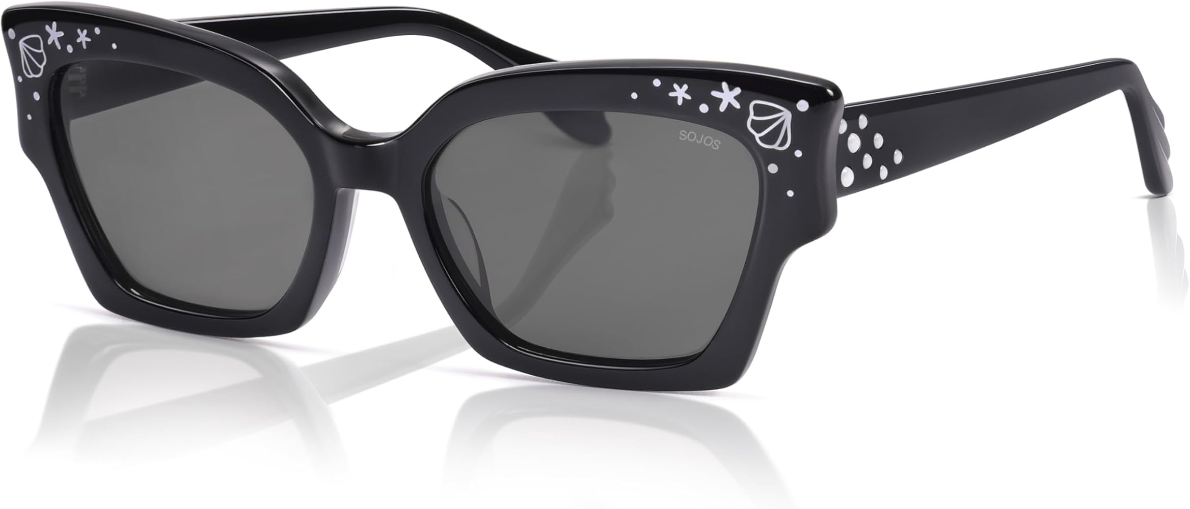 SOJOS Acetate Square Cat Eye Limited-Edition Sunglasses Women Polarized Sunglasses with Pearl Acc... | Amazon (US)