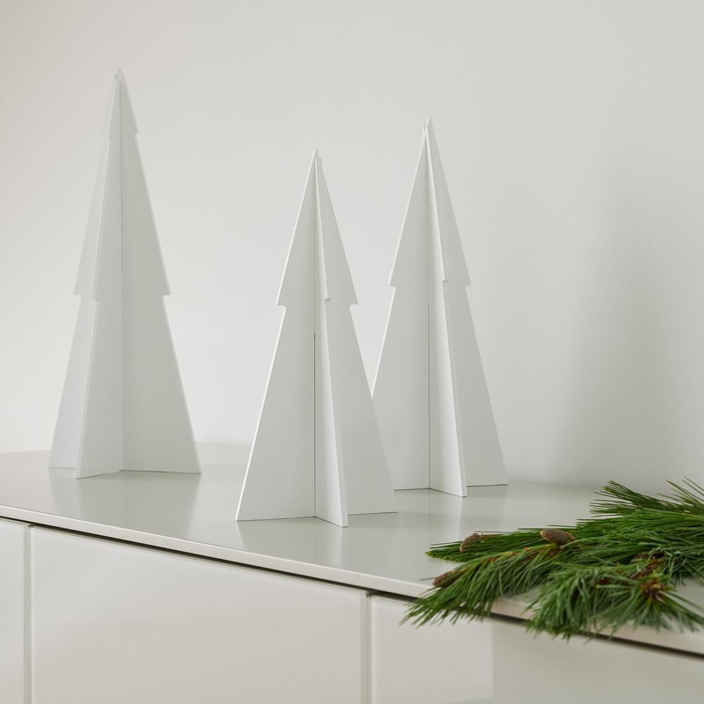 Decorative Lacquer Trees (Set of 3) - White | West Elm (US)