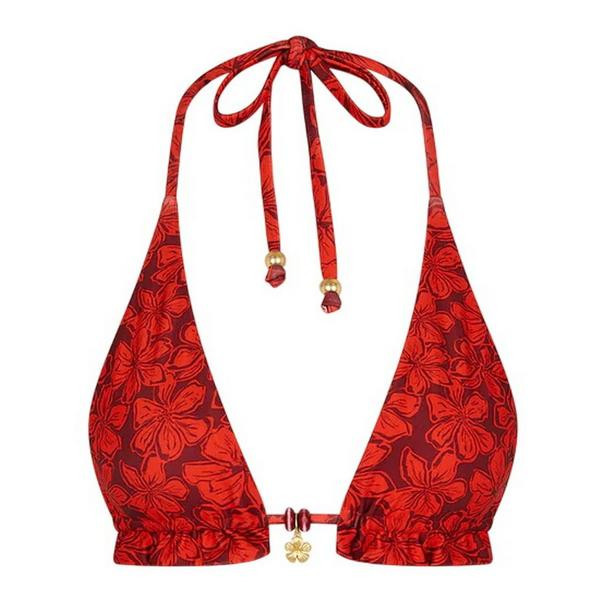 Women's Kulani Kinis Frill Halter Bralette Swim Bikini Top Juniors Small Sassy Sangria | Scheels Sports