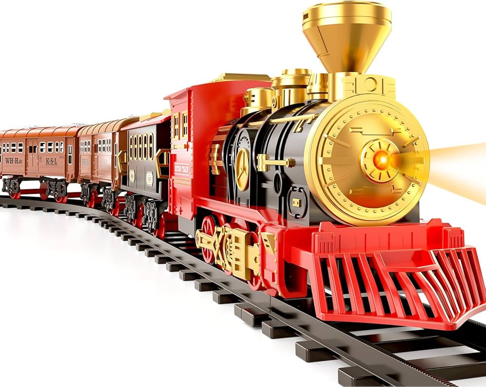 TEMI Train Set for Kids Toddlers 3-5, Train with Steam Engine, Cargo Car and Long Track, Recharge... | Amazon (US)