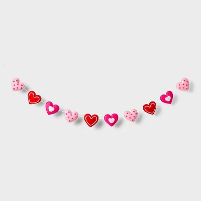 72" Valentine's Felt Garland Candy Heart - Spritz™ | Target