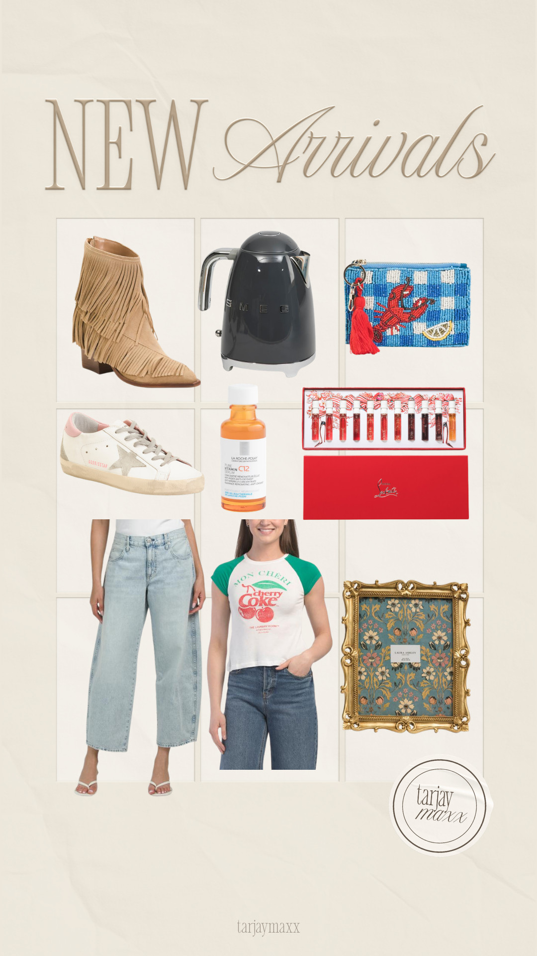 Tjmaxx online new arrivals are actually sooo good right now… like I was not expecting this mix 😭 from the cutest spring denim + graphic tees to chic home finds and accessories, there’s so many hidden gems. 
spring outfits 2026, easter outfits women, spring dresses, vacation outfits beach, date night outfits, plus size fashion, country concert outfits, easter basket ideas, easter dress women, new arrivals, tjmaxx finds, affordable fashion, home decor finds 

 #LTKootd #LTKHome #LTKBeauty