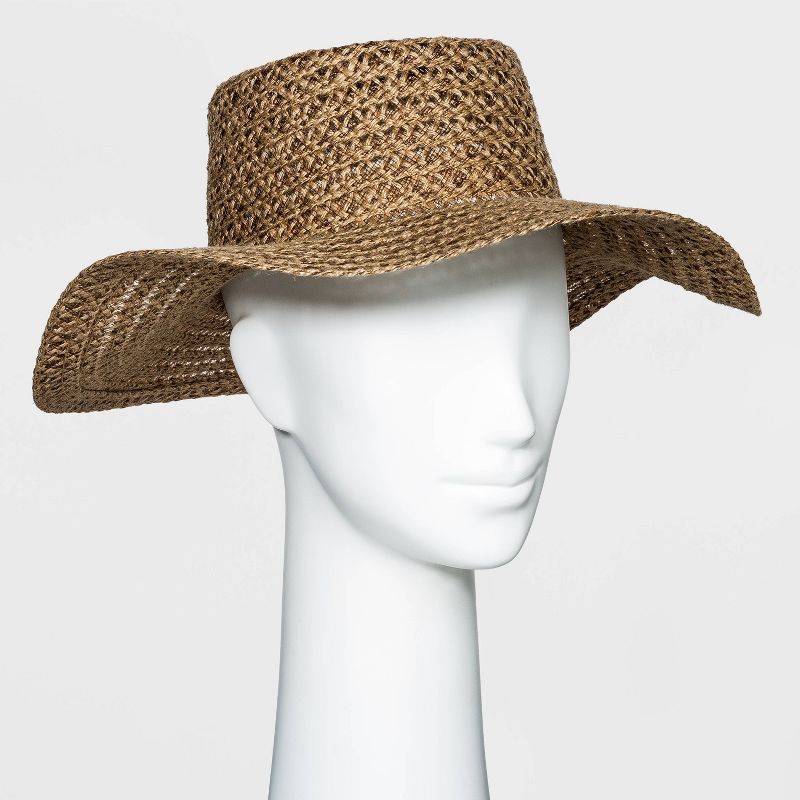 Women's Packable Braided Jute Boater Hat - Universal Thread™ Brown | Target