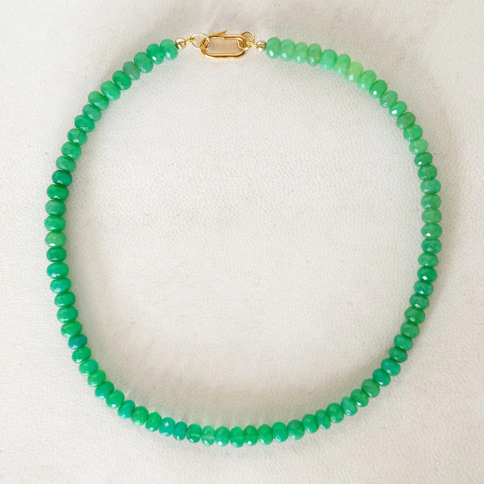 Small Chryso-Chalcedony Gemstone Necklace | HART