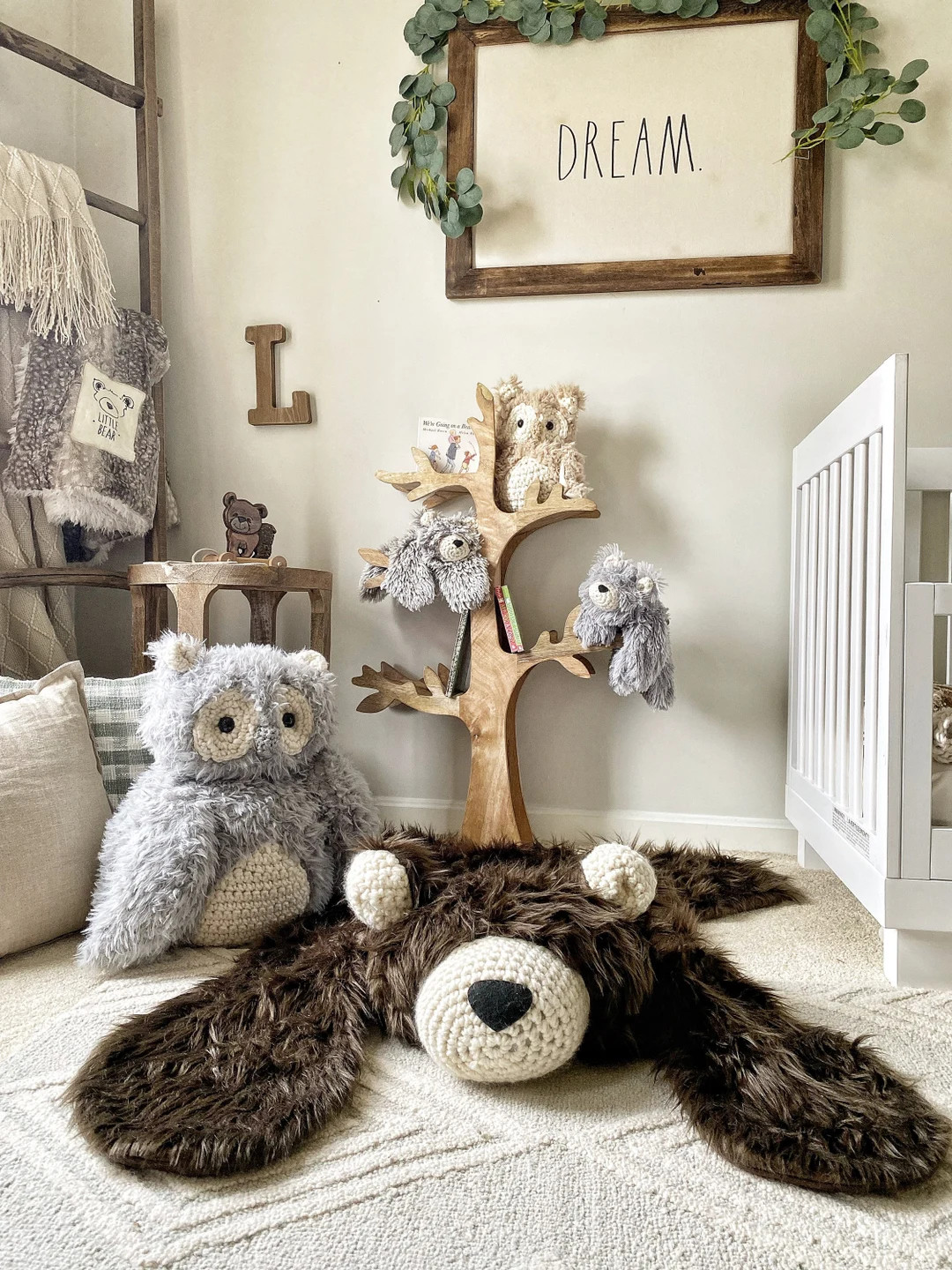 Animal Rug Regular Brown Grizzly Bear Rug Woodland Nursery - Etsy | Etsy (US)