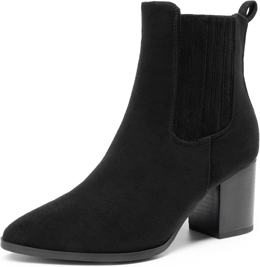 DREAM PAIRS Women's Ankle Boots Pointed Toe Chunky Block Heel Ankle Bootie Fall Short Booties Sho... | Amazon (US)