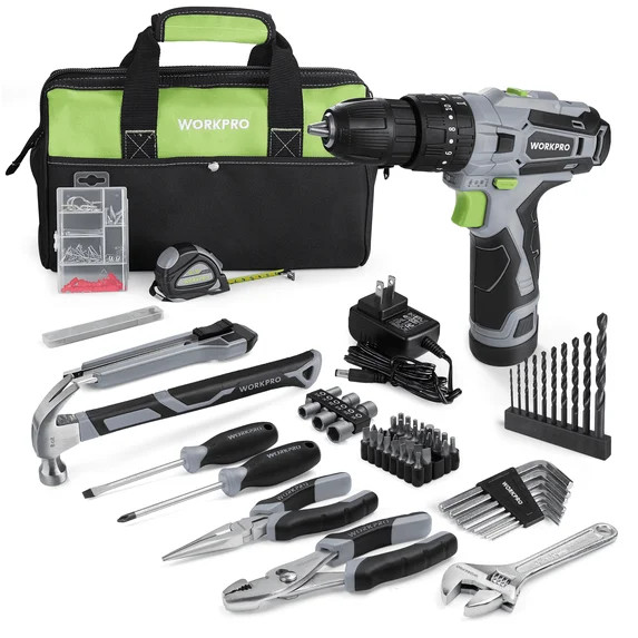 WORKPRO 12V Cordless Drill, Power Tool Set for Home, 177 Pieces Combo Kit with 14-inch Storage Ba... | Walmart (US)
