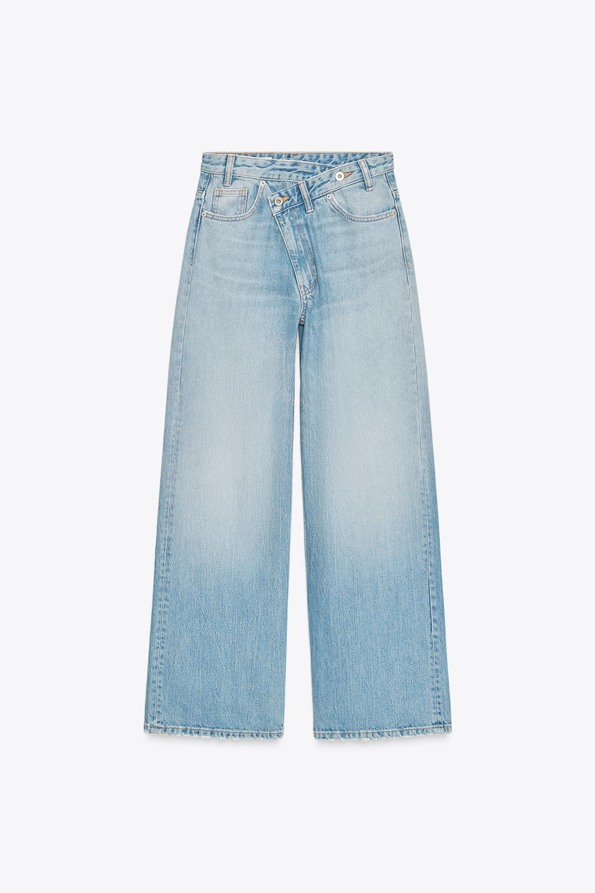 TRF WIDE-LEG HIGH-WAIST JEANS WITH CROSSOVER WAIST | Zara UK