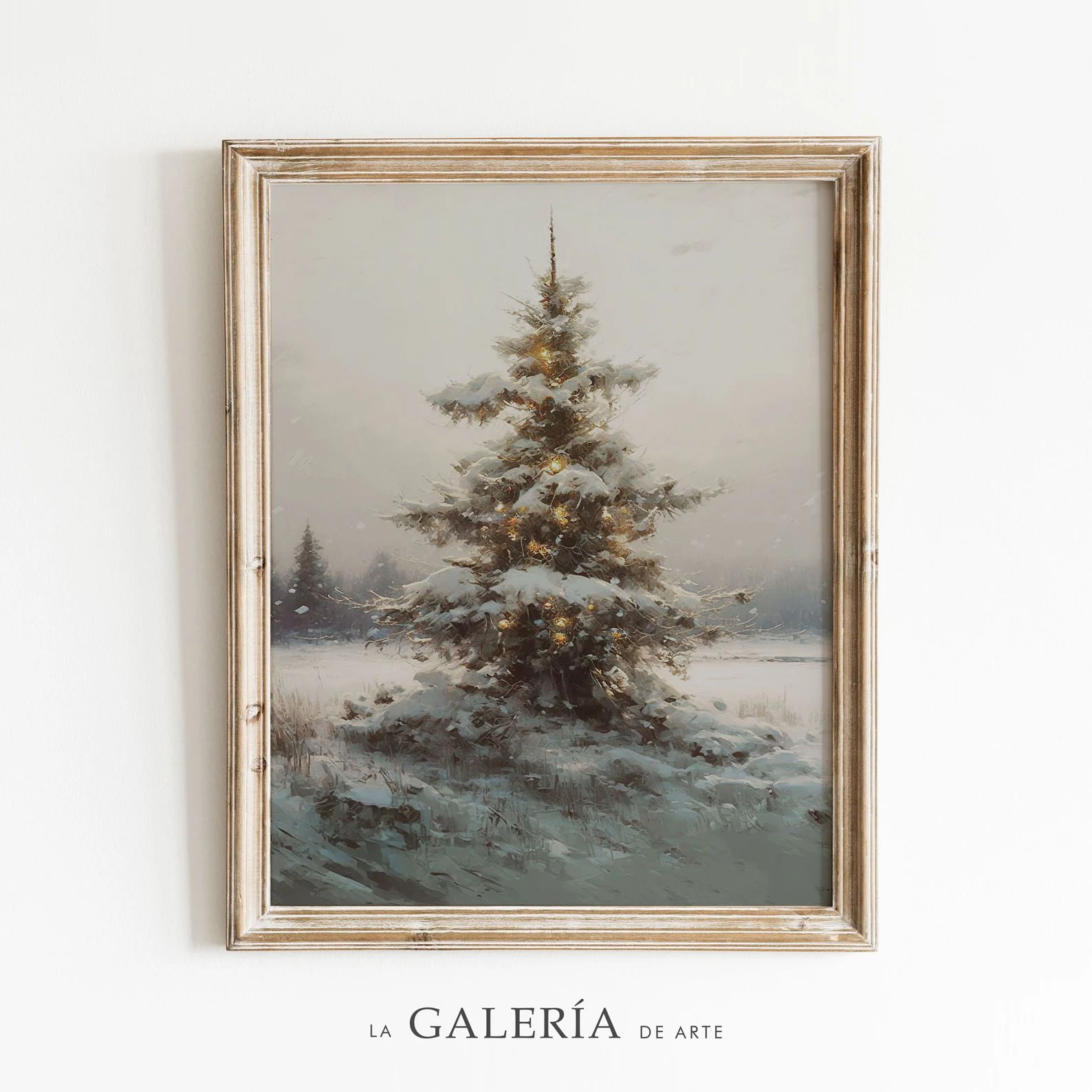 Vintage Christmas Print | Winter Art Print | Christmas Tree Print | Etsy (US)