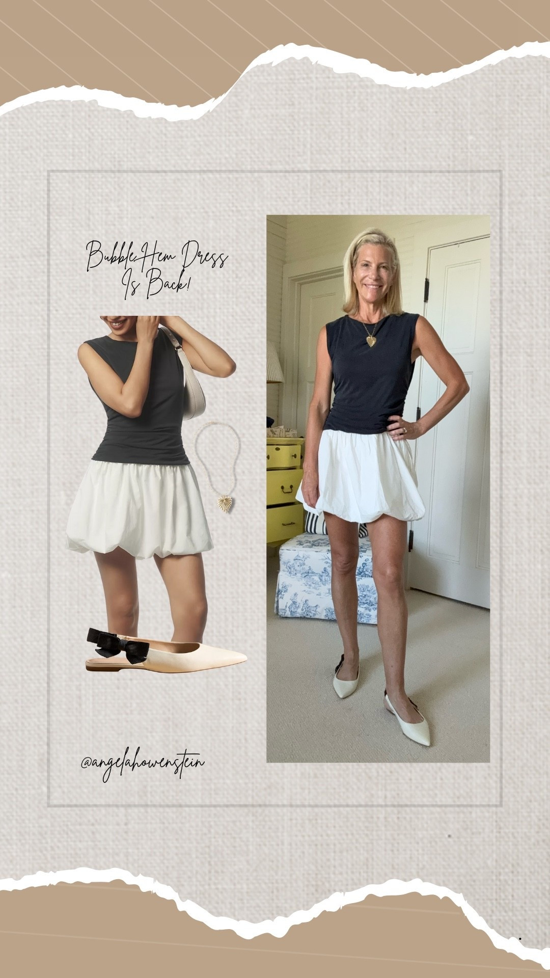Bubble hem is back, and it’s bringing the fun. Perfect mix of flirty and classic—yes please!

bubble hem dress, trending summer dress, black and white outfit, flirty fashion, feminine style, casual chic, everyday summer look, ballet flats outfit, playful fashion



#LTKOver40 #LTKShoeCrush #LTKStyleTip