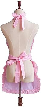 Cute Girls Bowknot Lady's Kitchen Restaurant Women's Cake Apron Fashion Funny Aprons for Christma... | Amazon (US)