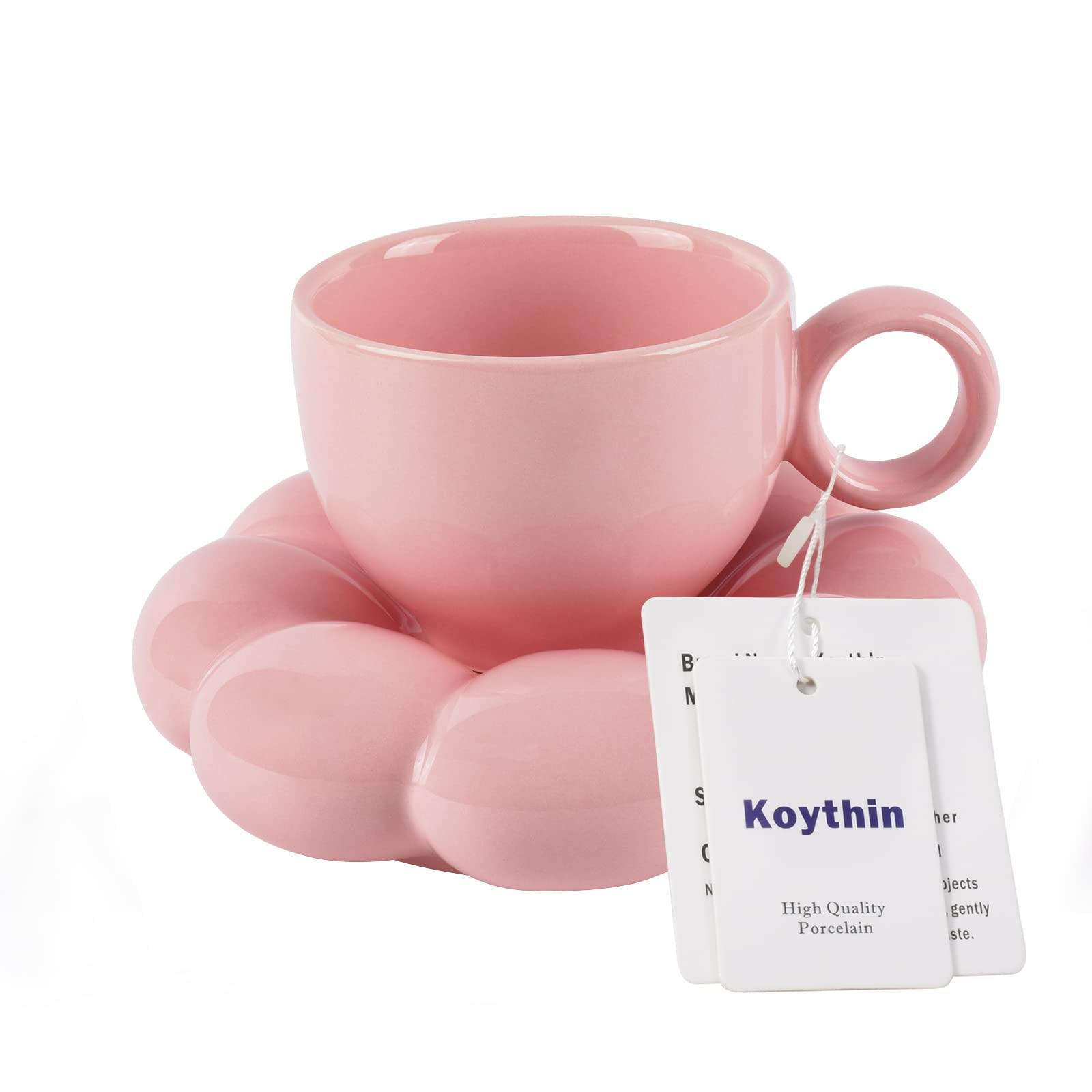 Koythin Ceramic Coffee Mug with Saucer Set, Creative Cute Cup with Sunflower Coaster for Office a... | Amazon (US)