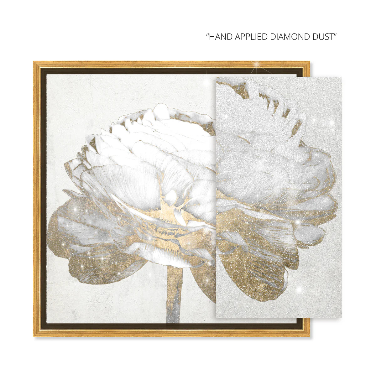 Gold and Light Floral II White: Diamond Dust™ | Oliver Gal
