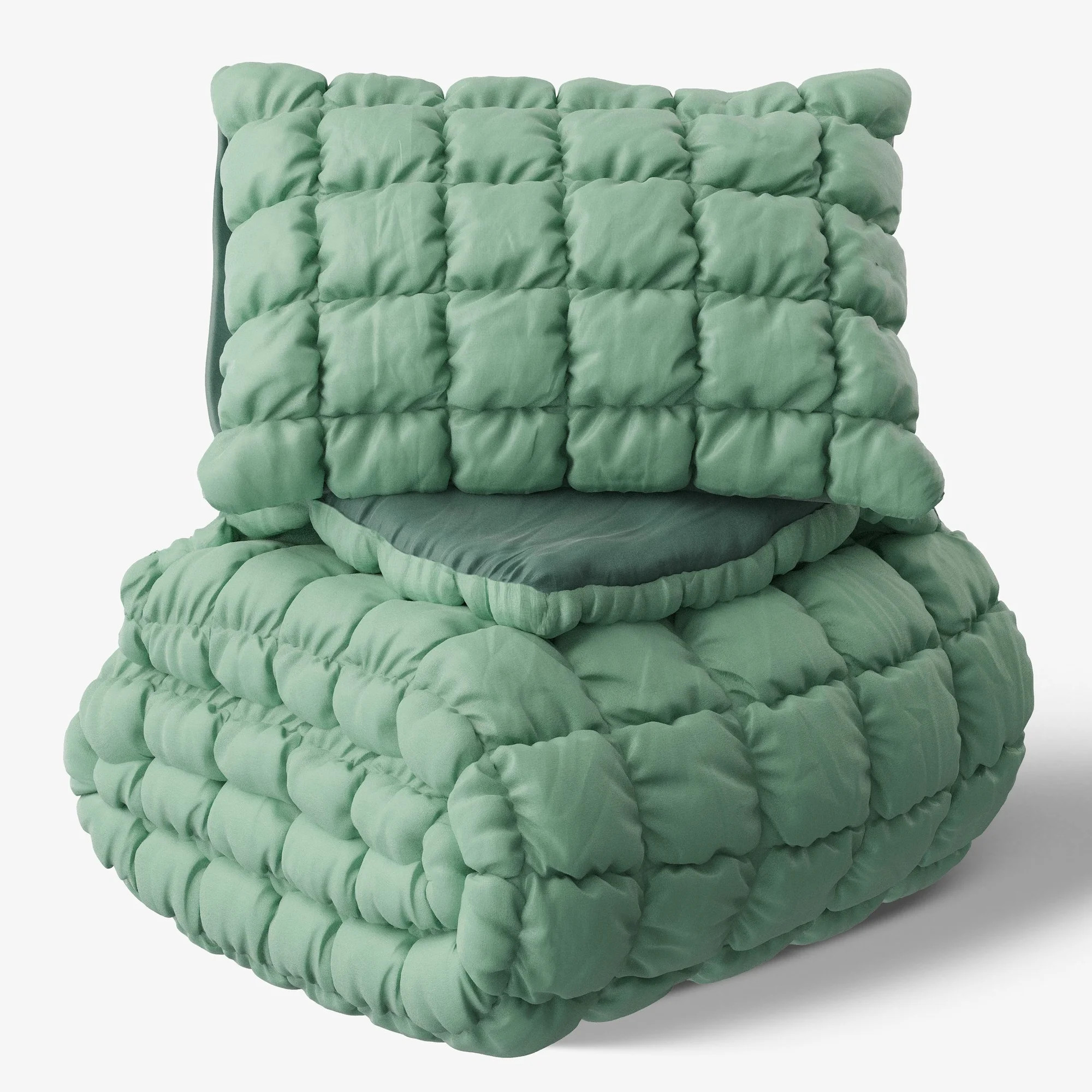 Mainstays Kids Microfiber Light Green Solid Puffy Comforter Set, Twin, 2 Pieces - Walmart.com | Walmart (US)
