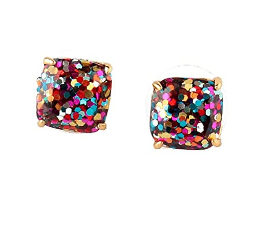 kate spade new york Mini Small Square Studs Earrings Multi Glitter One Size | Amazon (US)