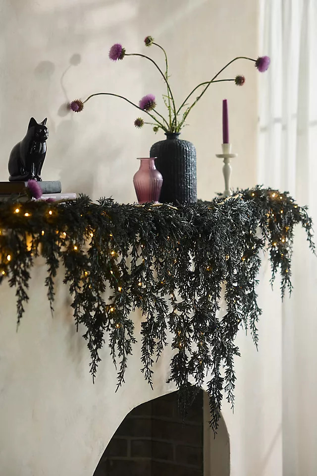 LED Cascading Black Boughs Garland at Terrain | Terrain