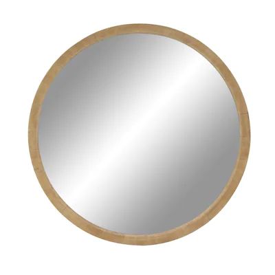 Grayson Lane  4-in W x 40-in H Round Brown Framed Wall Mirror | Lowe's