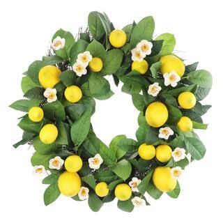 21" Lemon & Mixed Leaf Wreath by Ashland® | Michaels Stores