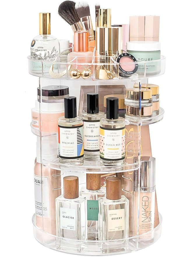 Tranquil Abode Rotating Makeup Organizer | +Extra Brush Holder | Adjustable, Spinning Storage for... | Amazon (US)