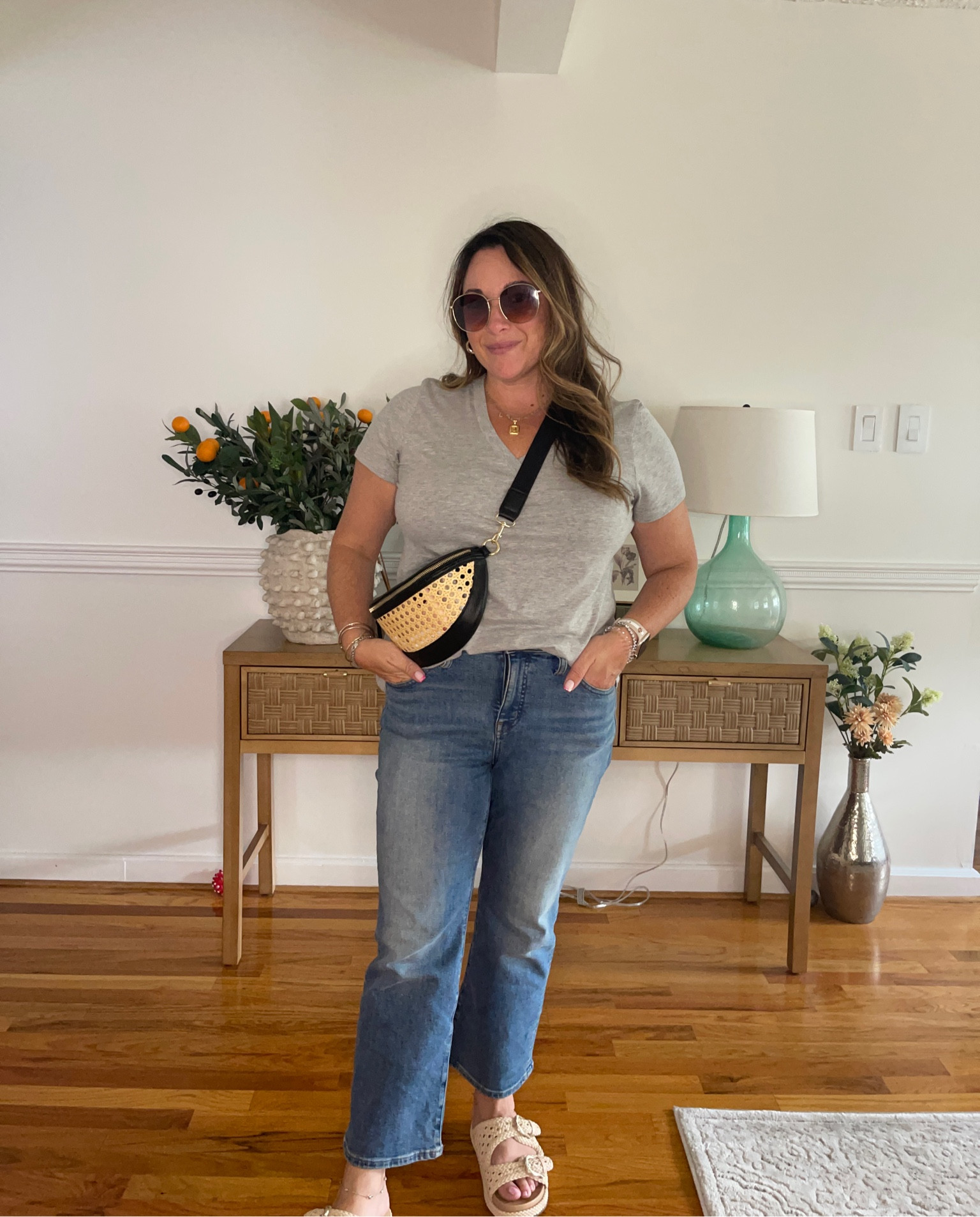 Styled tshirt - elevate your look by adding accessories like jewelry and a cute bag. Tucking in your shirt or adding a belt helps to give shape to your outfit. It doesn’t take much but it makes a huge difference! 

#LTKStyleTip #LTKMidsize #LTKxNSale
