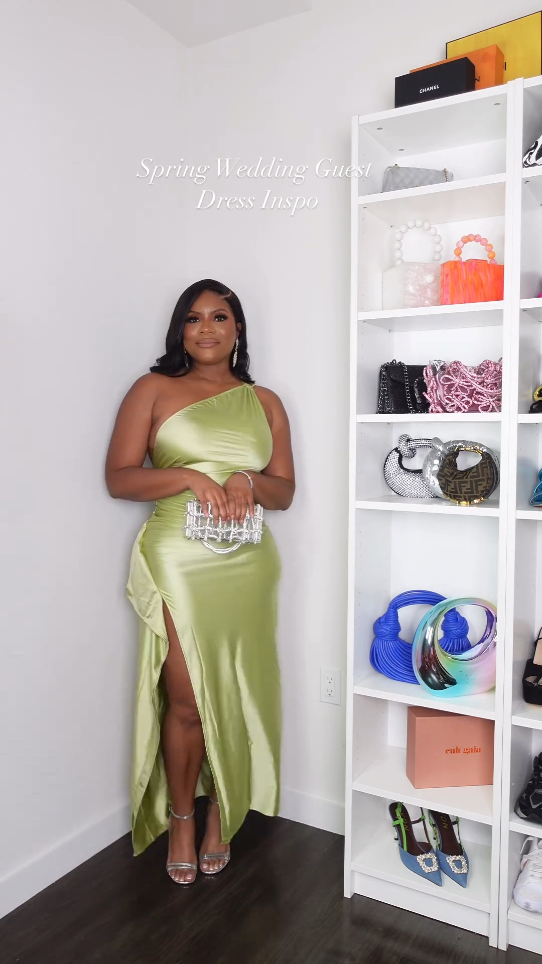 Wedding guest dress, spring outfit, spring dress, spring wedding, green maxi dress, maxi dress, silver accessories, clear purse, silver earrings 

#LTKSeasonal #LTKfindsunder50 #LTKstyletip