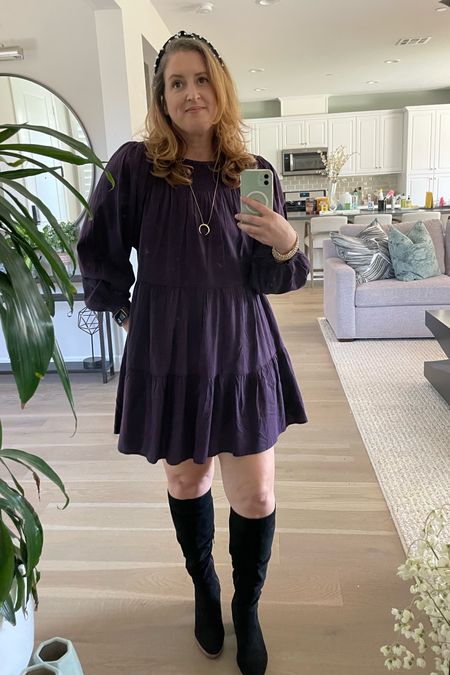 Another holiday family photo inspo

Puff-Sleeve Clip-Dot Mini Swing Dress - size M

Time and Tru Women's Tall Slouch Boot - size 8

#LTKHoliday #LTKcurves #LTKshoecrush