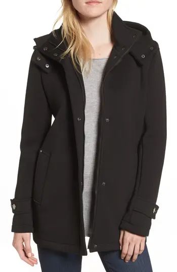 Women's Kenneth Cole New York Bonded Hooded A-Line Jacket | Nordstrom