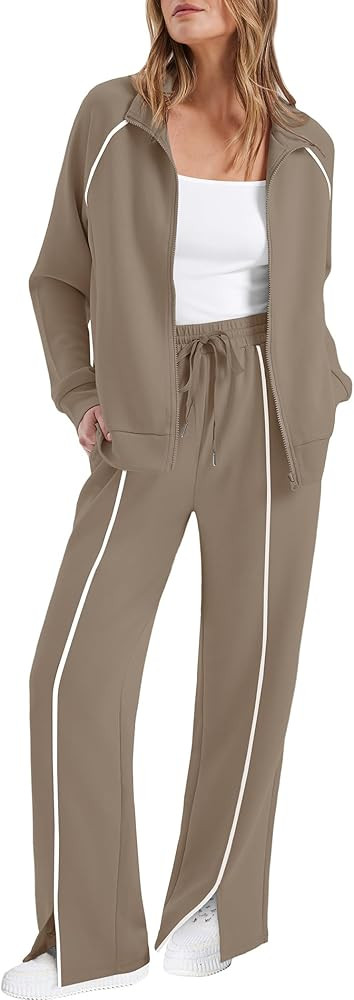 SAMPEEL 2 Piece Outfits for Women Lounge Sets Matching Sets Fall Fashion Clothing Travel Airport ... | Amazon (US)