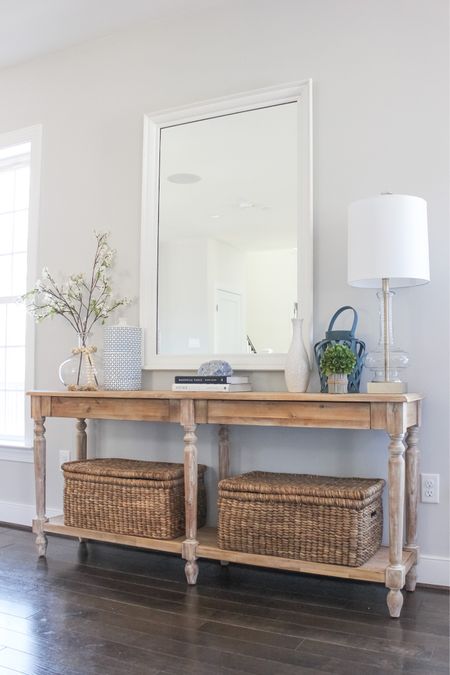 This timeless all wood console table works perfect with these lidded baskets. I use mine as toy storage baskets! 

Living room storage, living room organization, family room organization, family room storage, entryway storage, entryway organization

#LTKhome #LTKkids #LTKfamily
