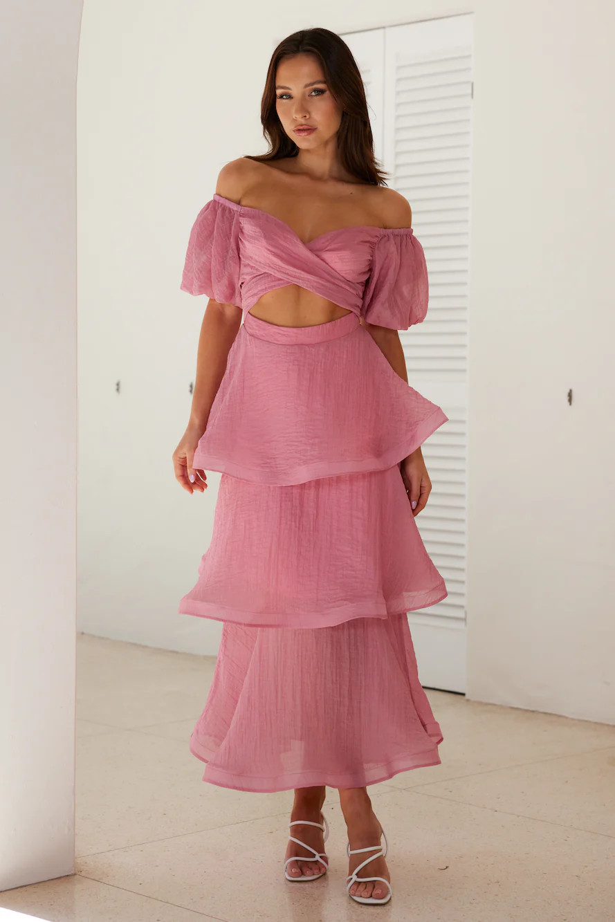 One Of A Kind Midi Dress Pink | Hello Molly (US)